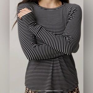 Offline Ribbed Striped Loungey Cozy Long Sleeve Size Small